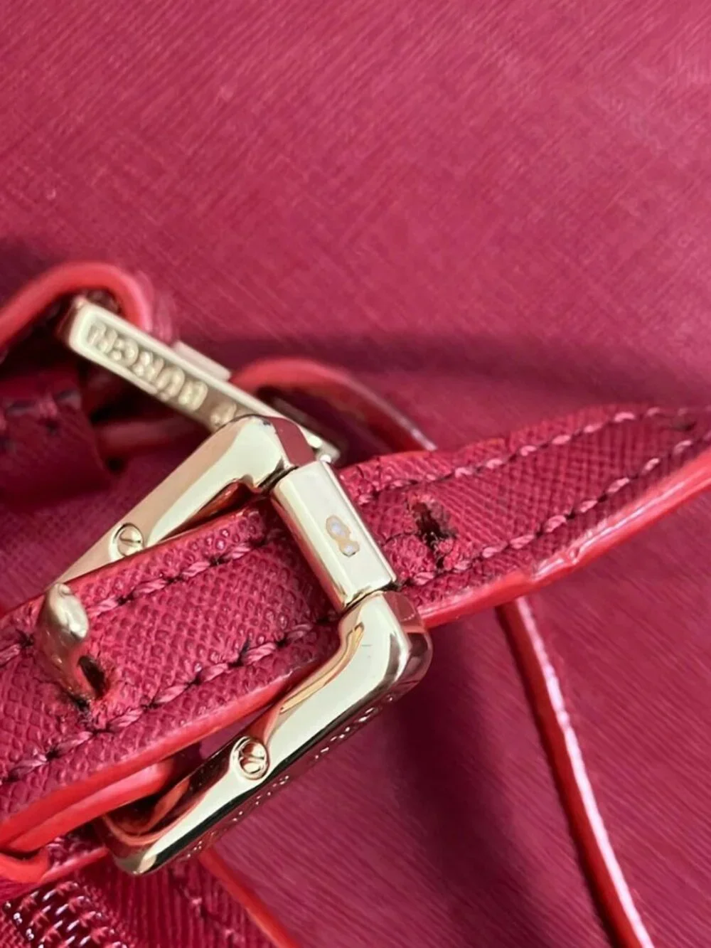 TORY BURCH Bordeaux Leather Shoulder Bag